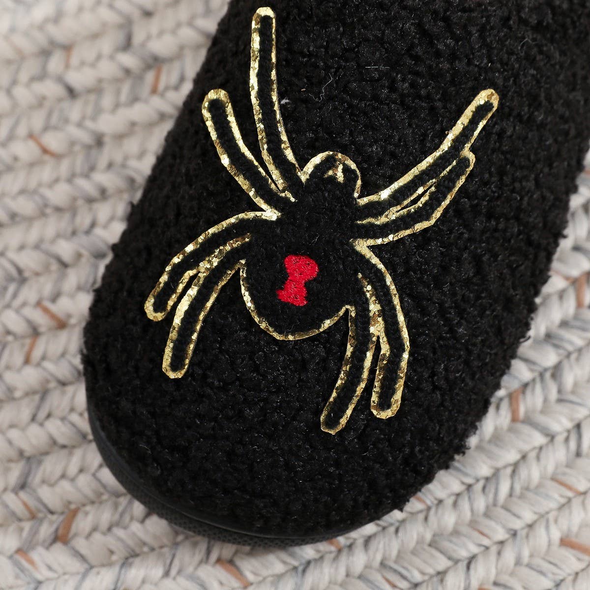 Halloween Spider Black Cat Plush Slippers_CWSHF00220