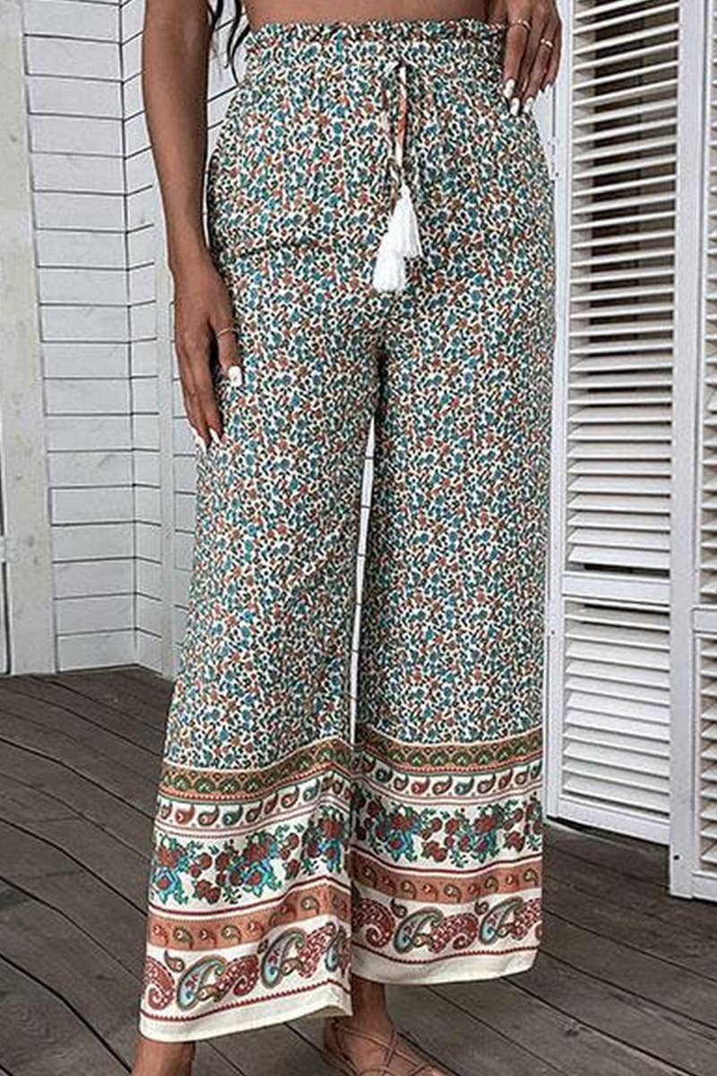 RETRO PRINTED LOOSE LEG PANTS_CWBLP0484