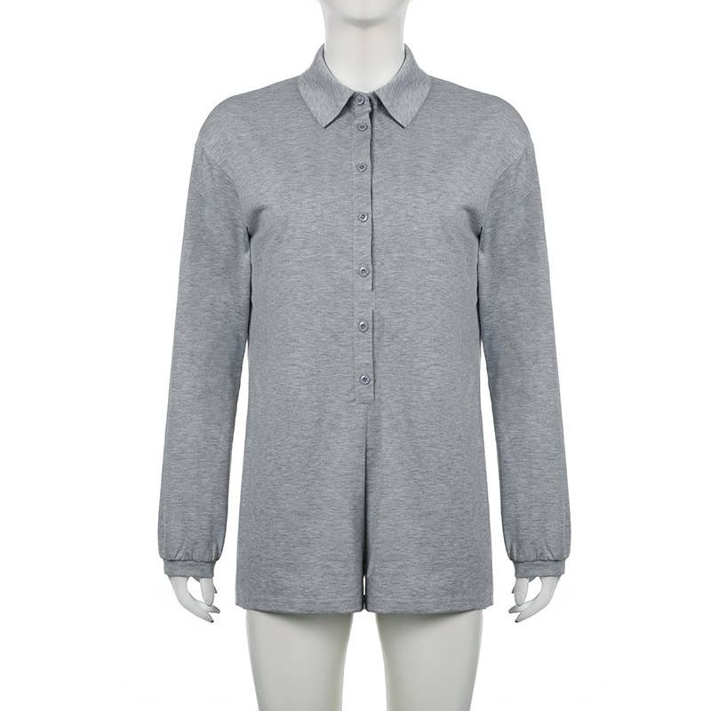 Simple style solid-color casual jumpsuit