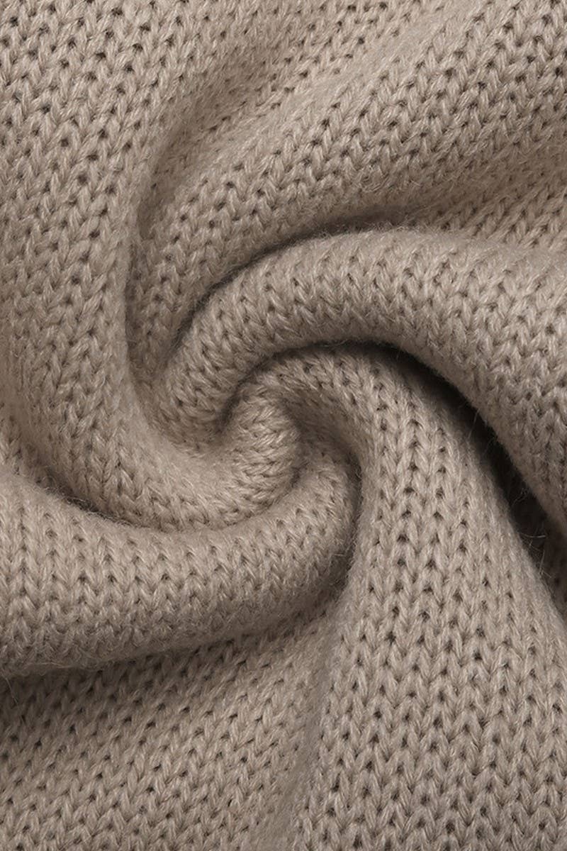 CWOCAL1995_SOLID COLOR LACE-UP BACK HEART V-NECK CARDIGAN