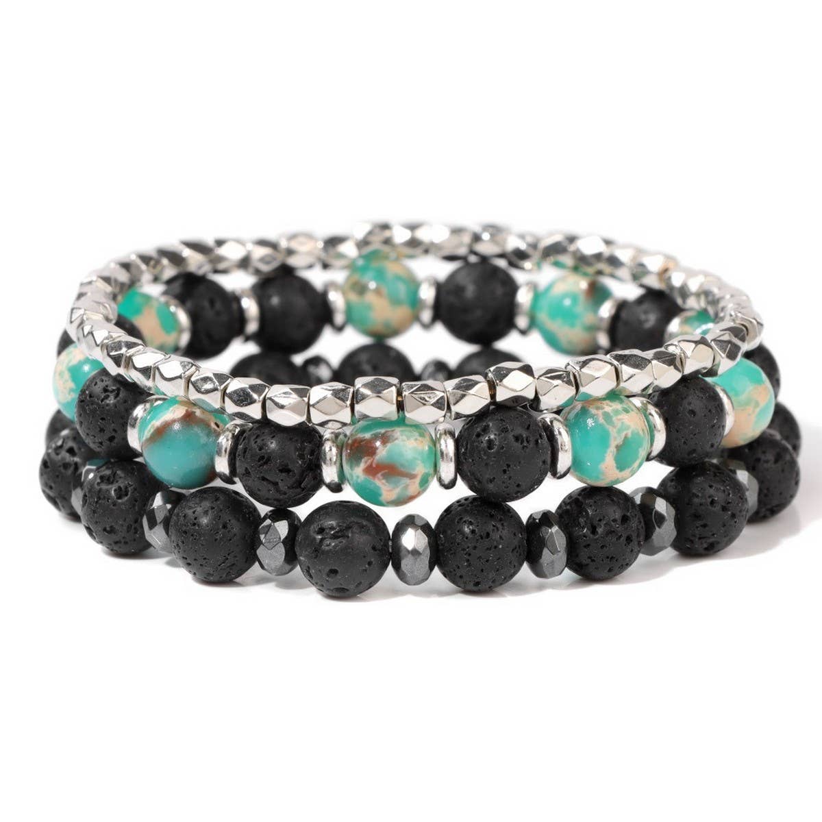 CWAJE4238_SHOUSHAN STONE BLACK GALLSTONE FASHION BRACELET