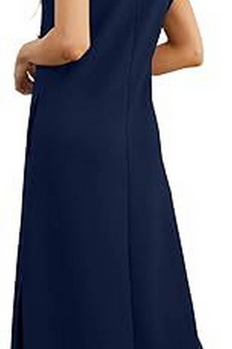 CWDMD5904_SLEEVELESS SPLIT HEM POCKET MAXI BEACH DRESS