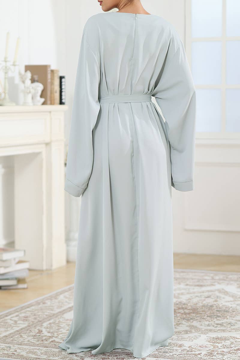 CWDMD5313_OLID COLOR CONSERVATIVE SIMPLE ROBE CASUAL DRESS
