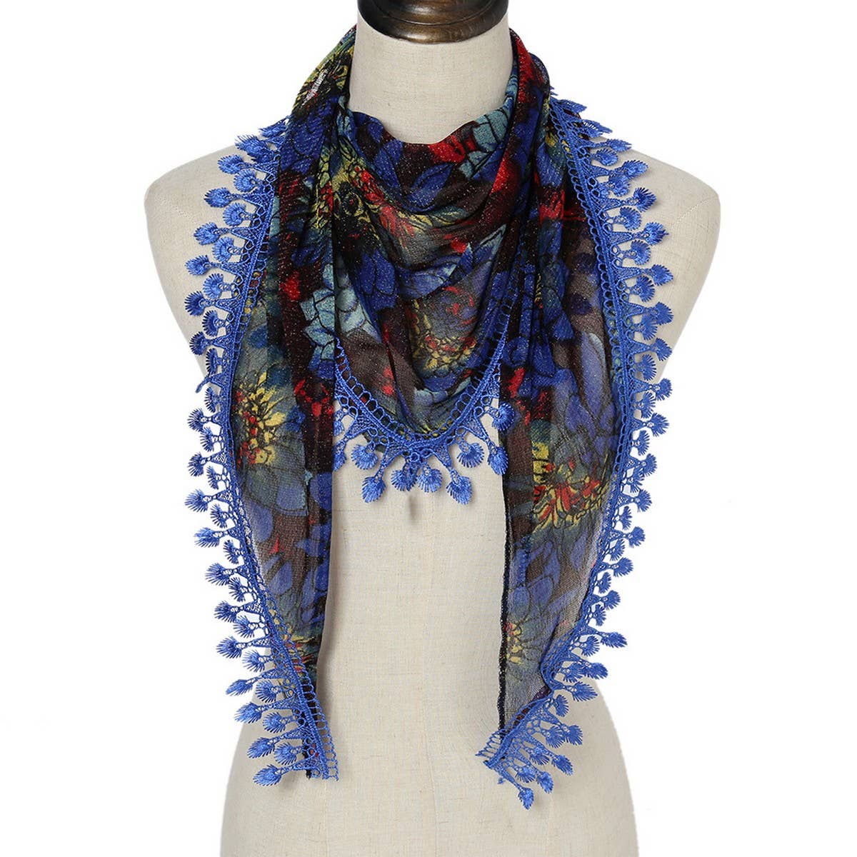 NEW LIGHT LUXURY LACE TRIANGLE SCARF SHAWL