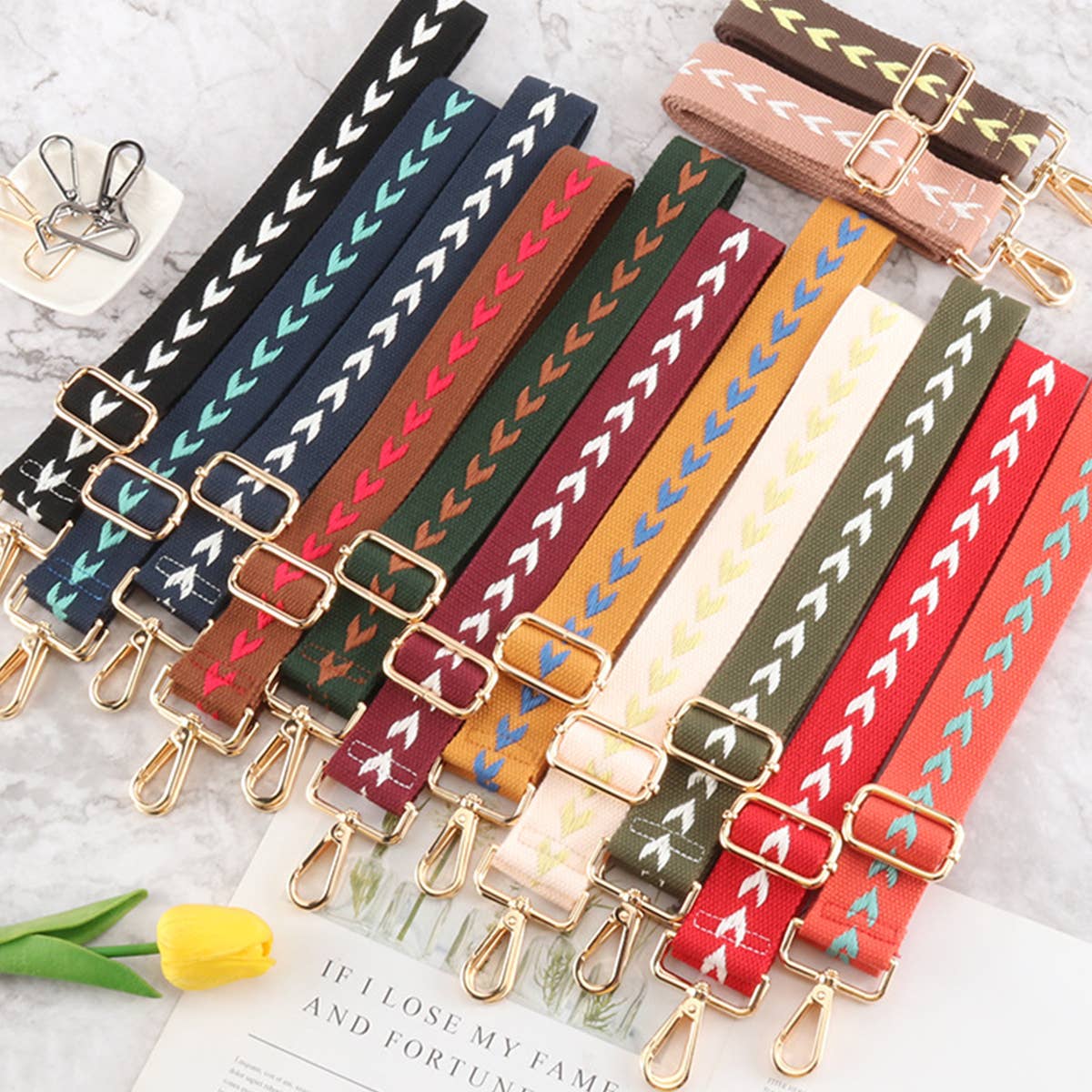 WOMEN STRIPE WIDENING BAG STRAP