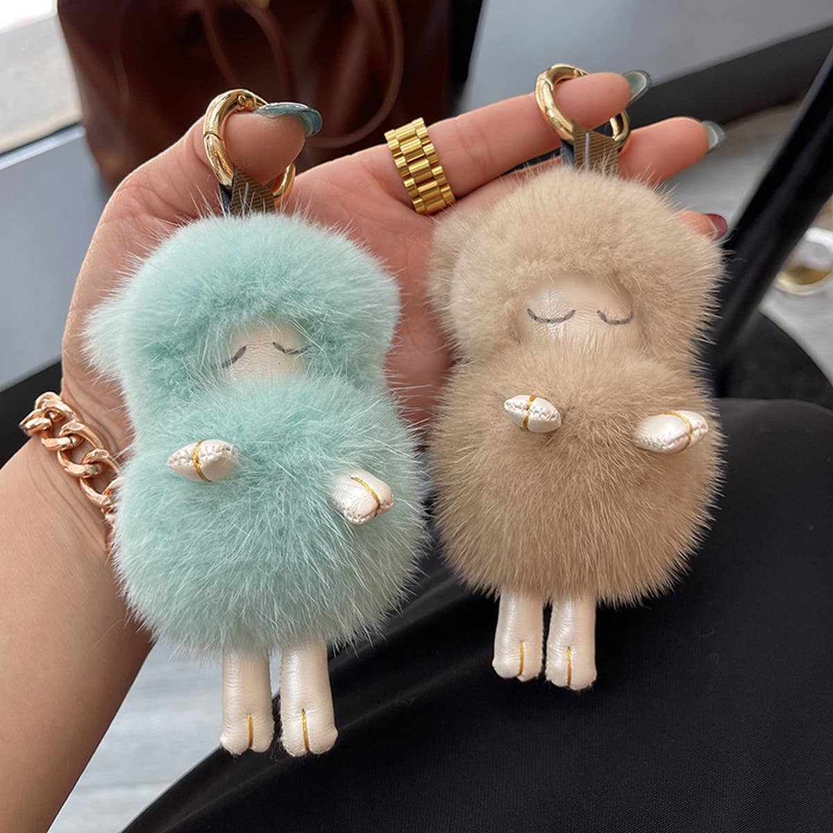 CUTE PLUSH LAMB CAR KEYCHAIN BAG PENDANT GIFT