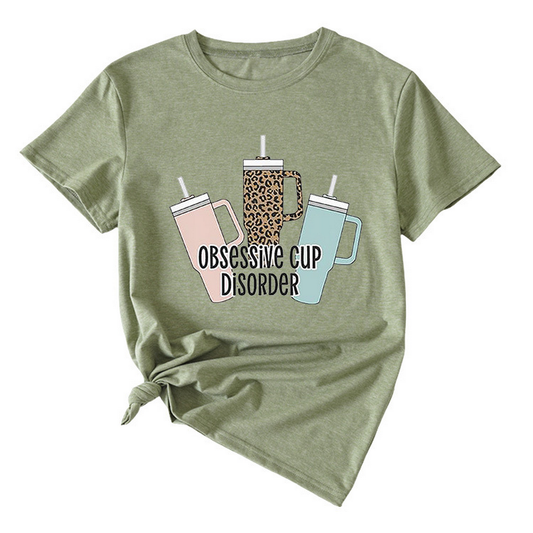 Casual Crew Neck Tee ??Coffee Lover Design_CWTTS1494