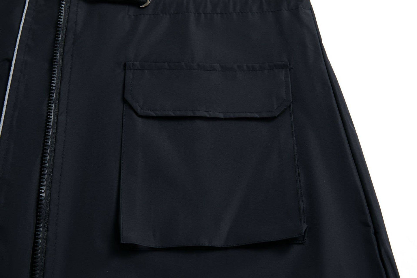 Waterproof hooded long straight trench coat