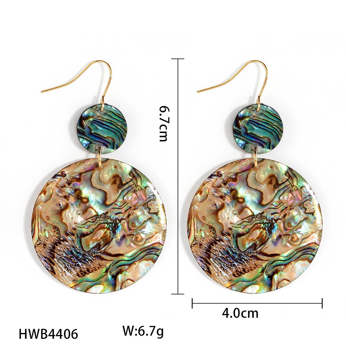 RETRO COLORFUL FASHION ABALONE EARRINGS_CWMM4254