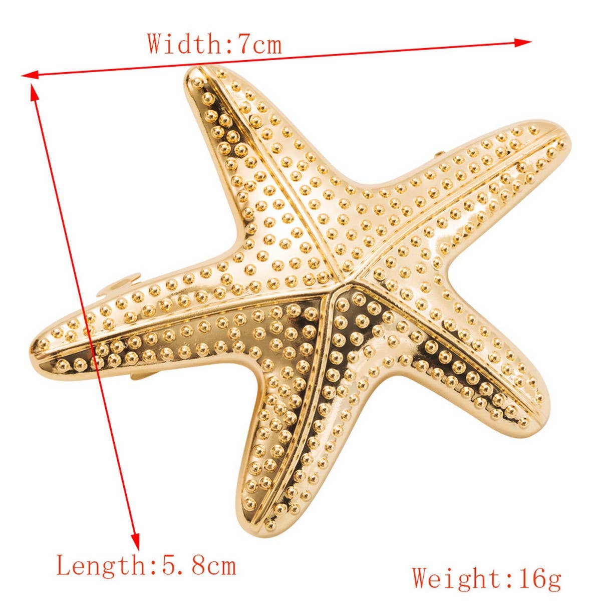 Starfish Metal Spring Hair Clip ??Chic & Unique_CWAHA6174