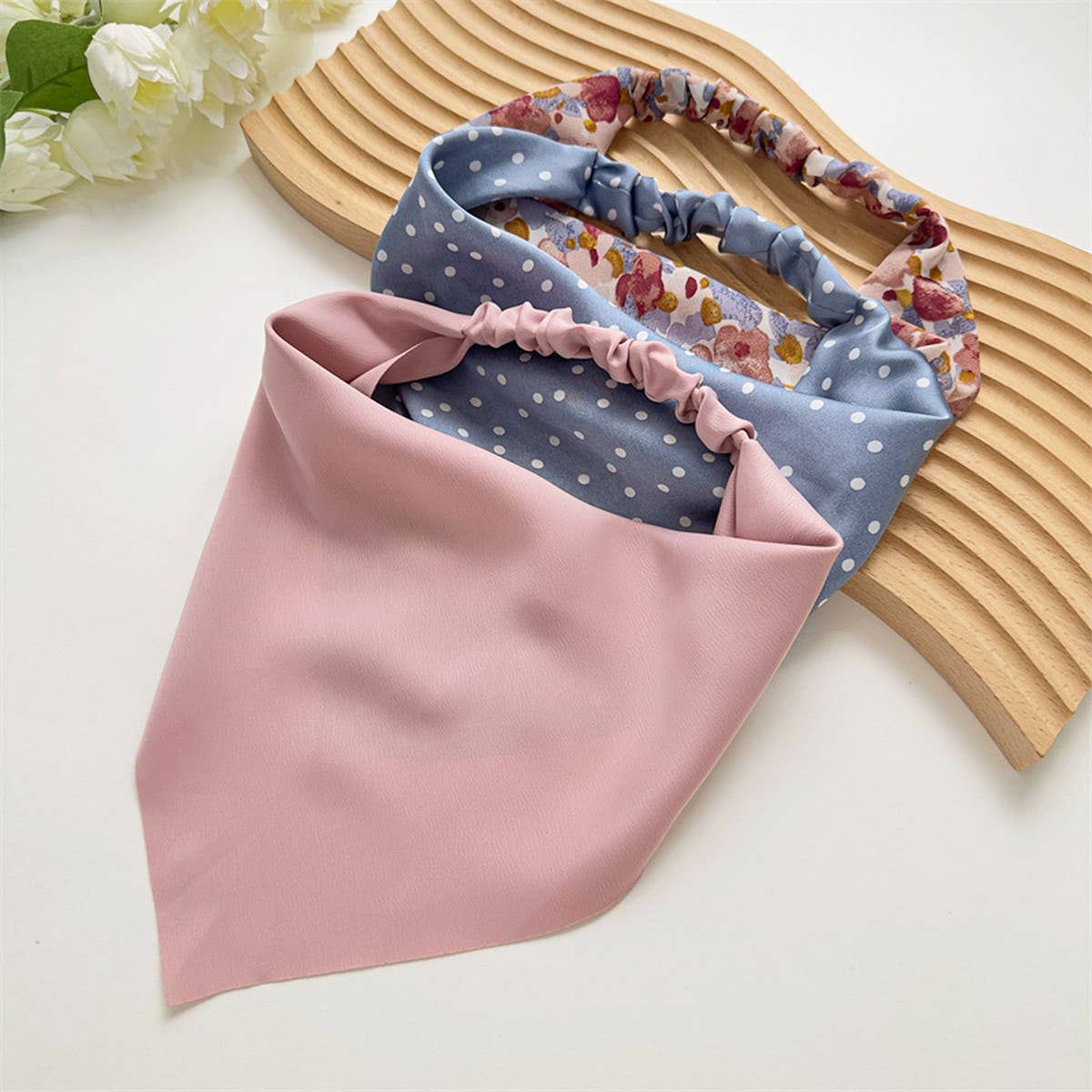 SATIN CLOTH TURBAN TRIANGLE HAIR ACCESSORIES