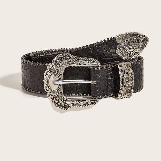 CWABE0547_AMERICAN STYLE BLACK VINTAGE BELT