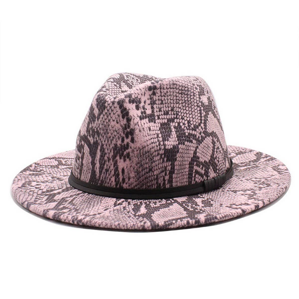 SNAKE PATTERN WOOLEN HAT WITH WIDE BRIM JAZZ HAT_CWAH2595