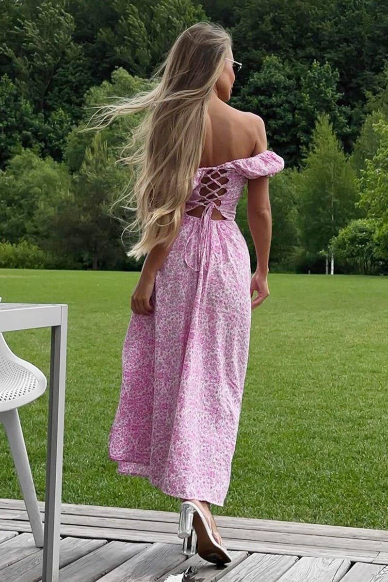 CWDMD5242_OFF-SHOULDER FLORAL SPLIT FIT MAXI DRESS