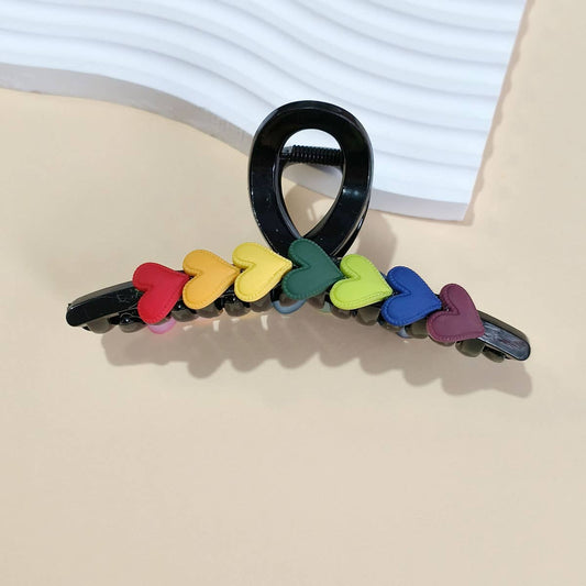 Multicolored Heart Hair Claw Clip ? Stylish & Cute_CWAHA0413