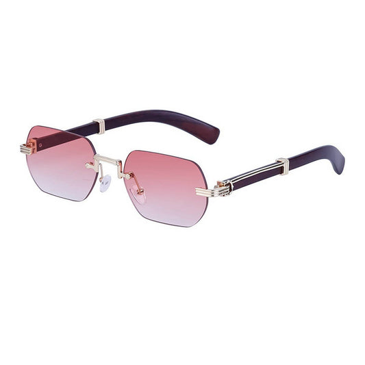 RETRO FAUX WOOD GRAIN SQUARE FRAME SUNGLASSES_CWASG0700