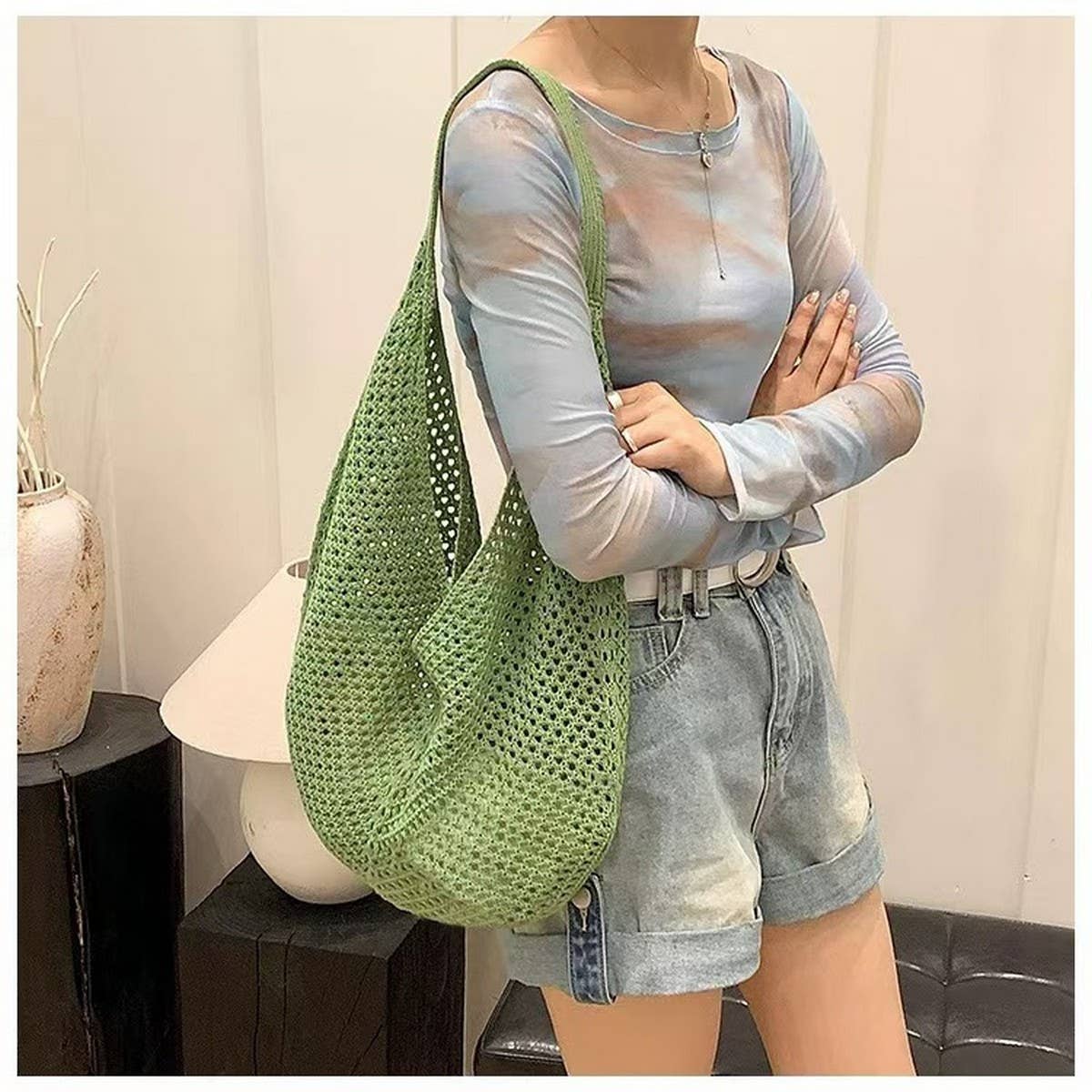 CWAB4579 _STRAW KNIT HOLLOW BEACH BRAIDED SHOULDER BAG