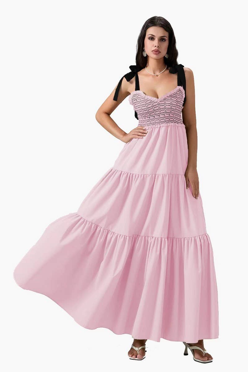 CWDMD5698_SLEEVELESS TIE STRAP BODYCON COMMUTE MAXI DRESS