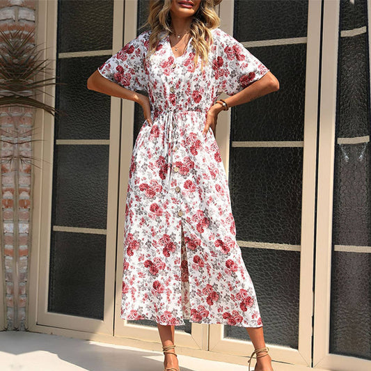 SPLIT SUMMER PRINT DRESS