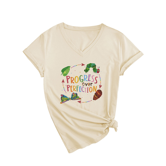 Slim Fit Women??¢s Tee ?œProgress Over Perfection??CWTTSL0501