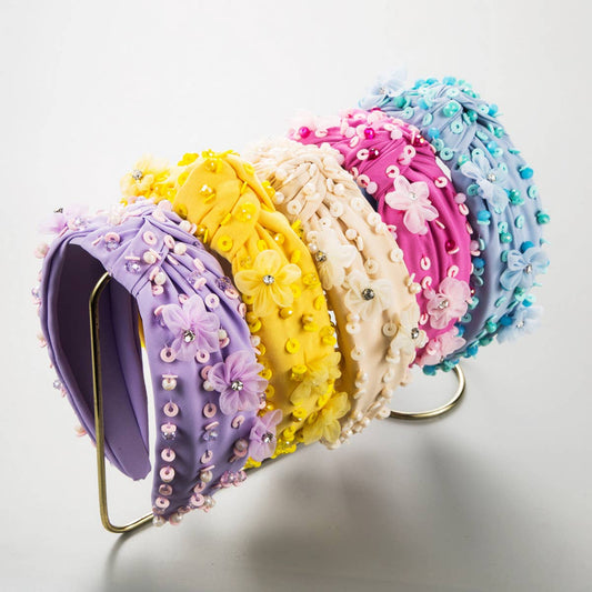 FASHION FLOWER KNOTTED WIDE BRIM HEADBAND_CWAHA2124