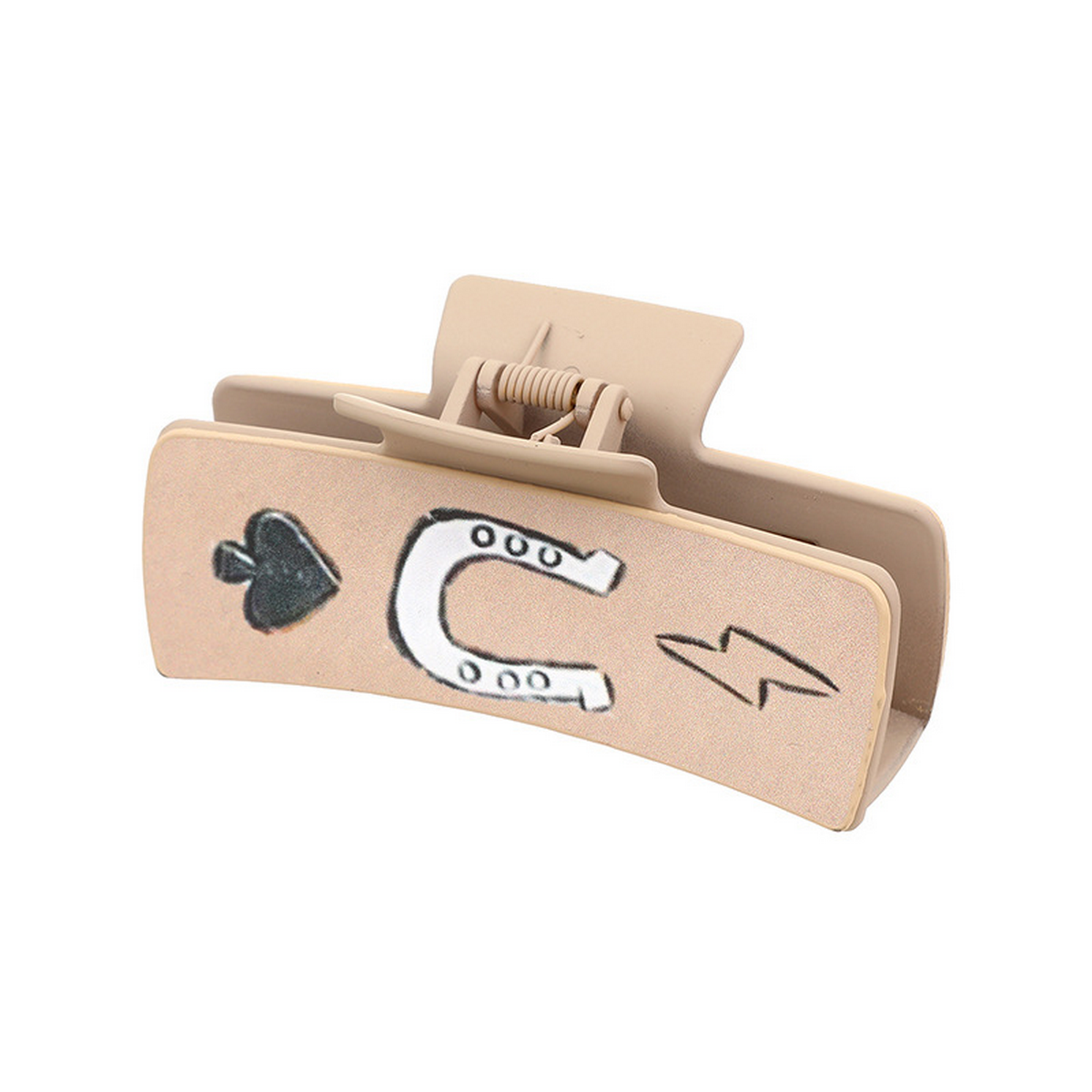 Western Bull Head Hair Claw - Cactus Leather Clip