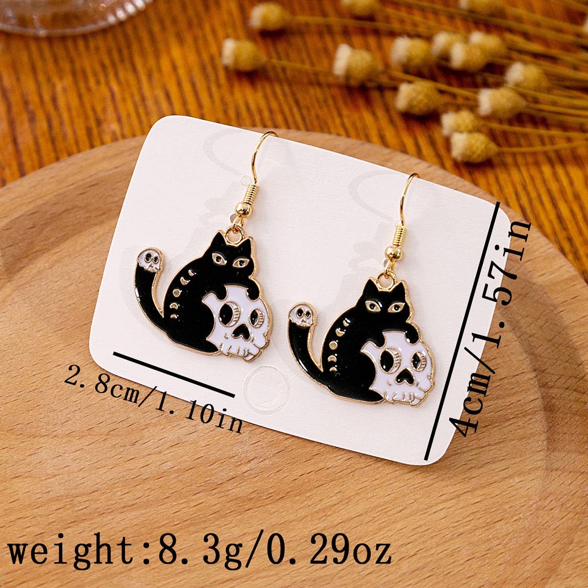 HALLOWEEN CARTOON CAT EARRINGS
