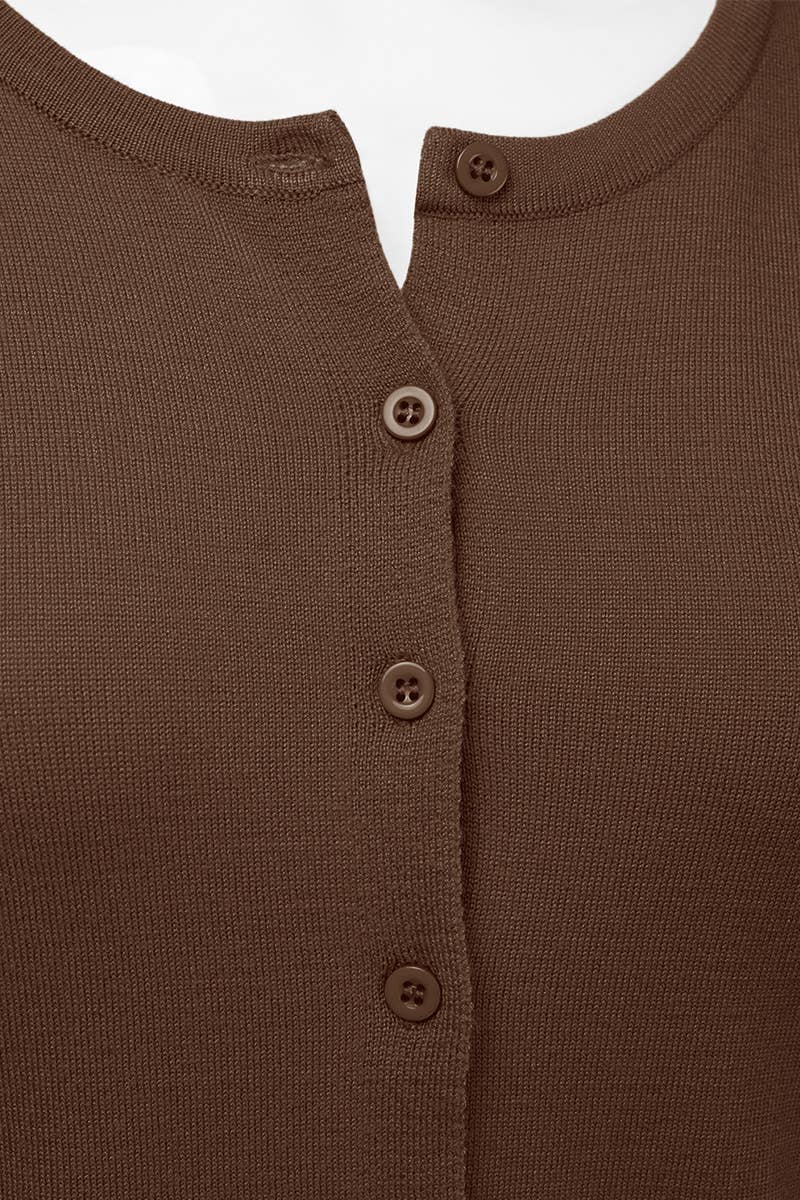 AWOCAL310_Button Down Soft Knit Long Sleeve Cardigan Sweater