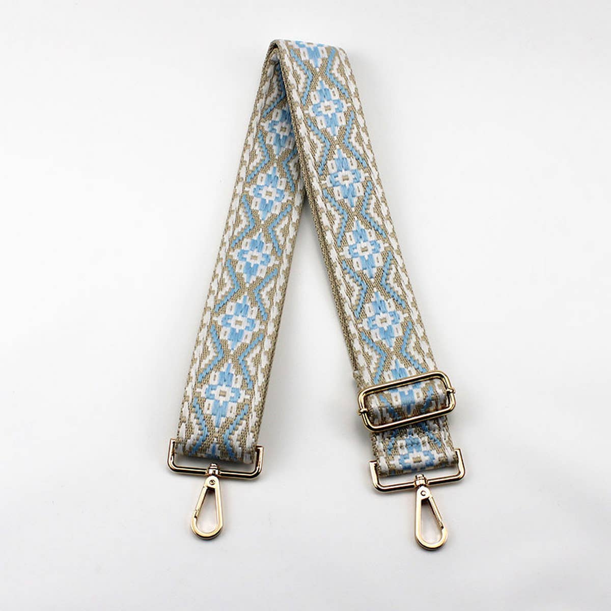 GEOMETRIC EMBROIDERY ADJUSTABLE BAG STRAP