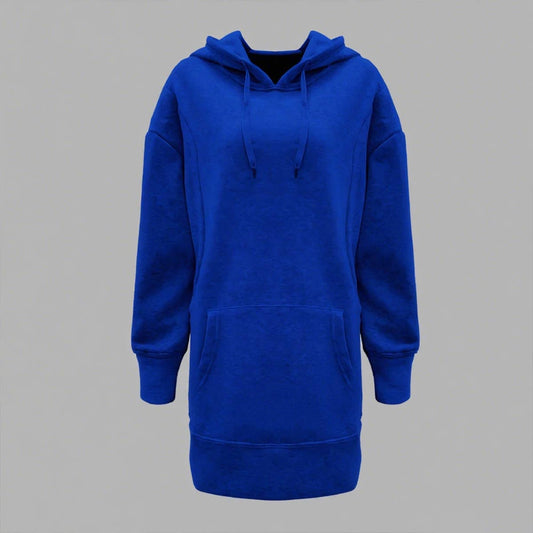 Solid-color with hood and loose fleece hoodie