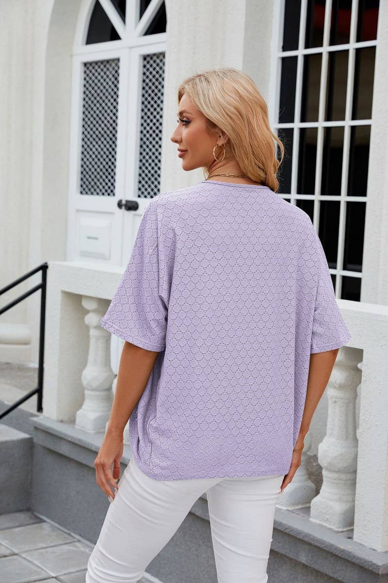 SOLID COLOR CIRCLE SHORT SLEEVE CARDIGAN_CWOCAS0017