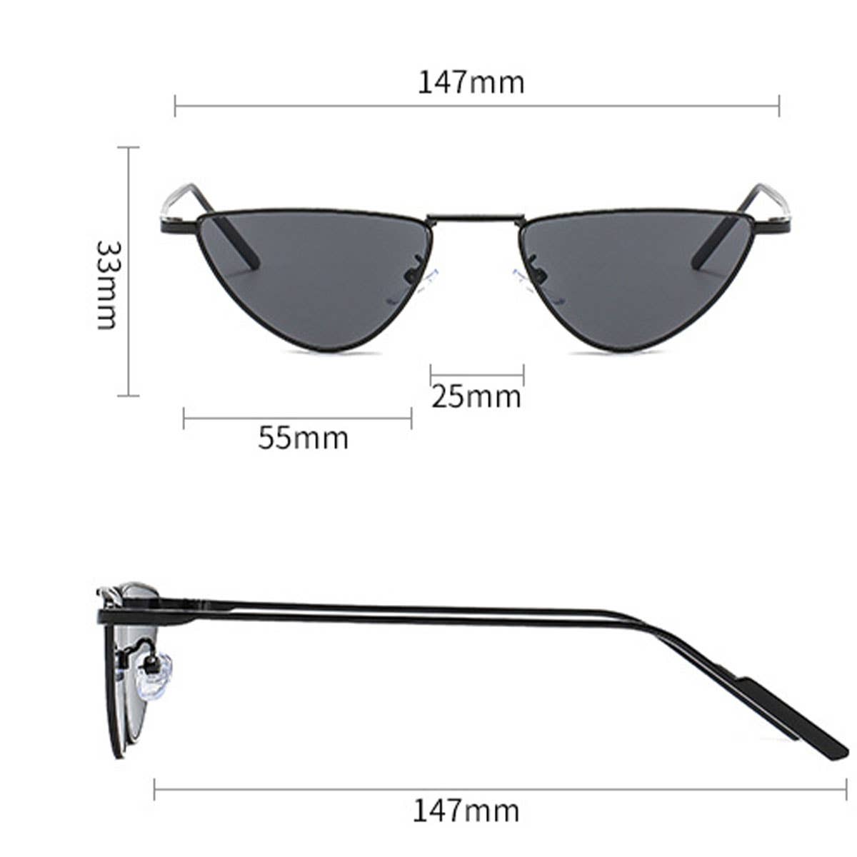 New Triangle Mini Frame Cat Eye Sunglasses_CWASG1187