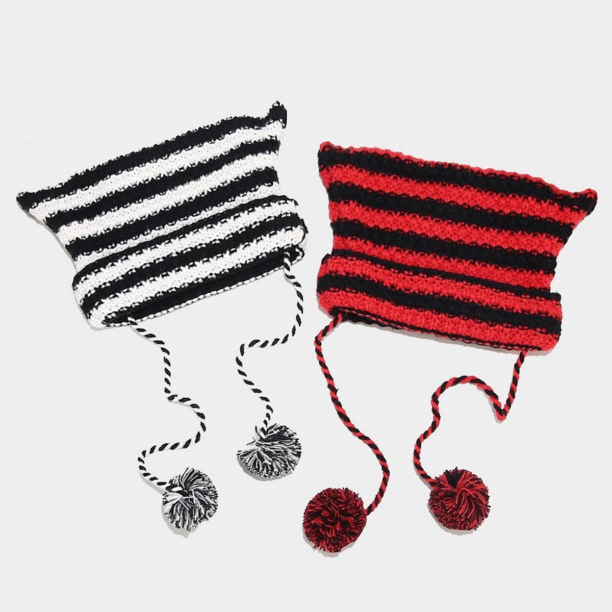 TRENDY LITTLE DEVIL CONTRAST STRIPED KNITTED HAT_CWAH2129