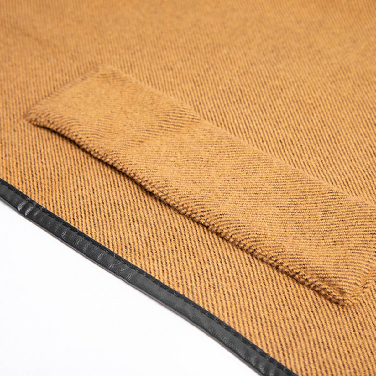 BUCKLE LEATHER SOLID CAMEL COLOR SPLIT SHAWL_CWASC1210