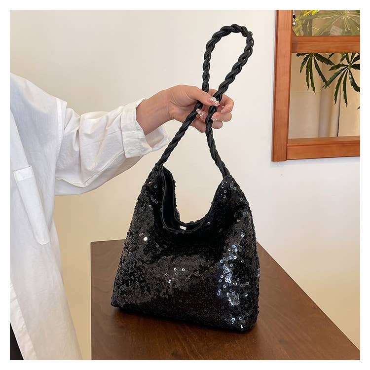 Fashionable sequined single-shoulder bag