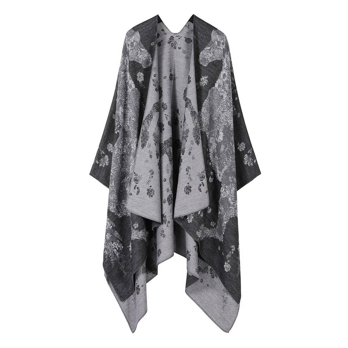 HORSE PATTERN SHAWL VERSATILE JACQUARD SLIT CAPE