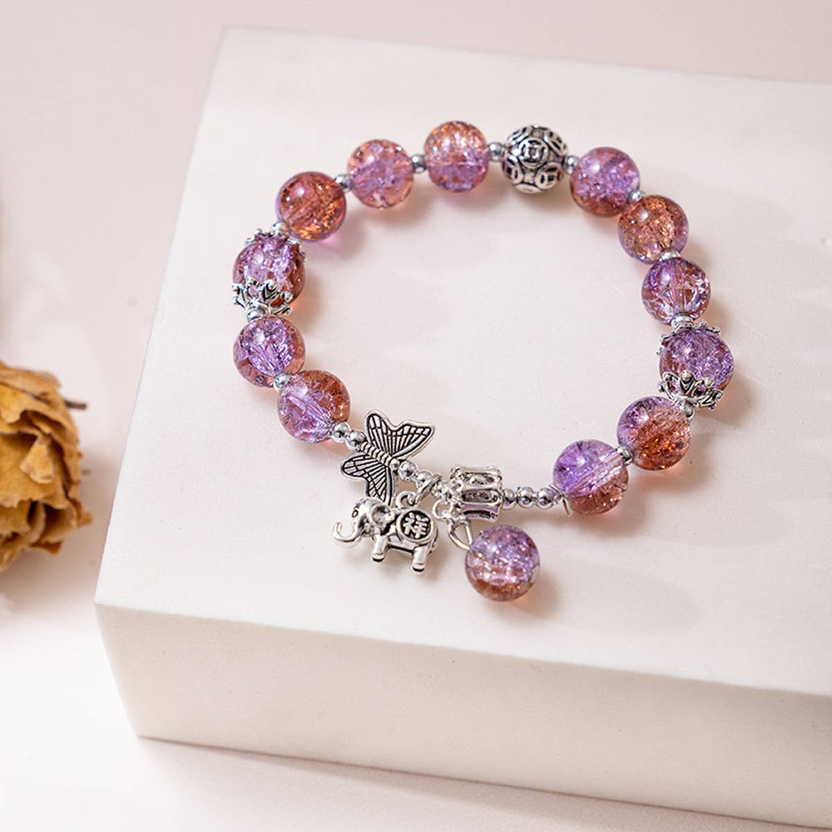 GRADIENT BUTTERFLY EXPLOSIVE CRYSTAL BRACELET