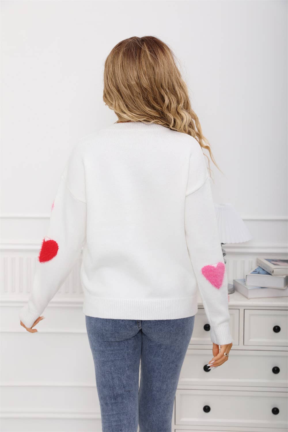 Valentine's day little hearts jacquard sweater