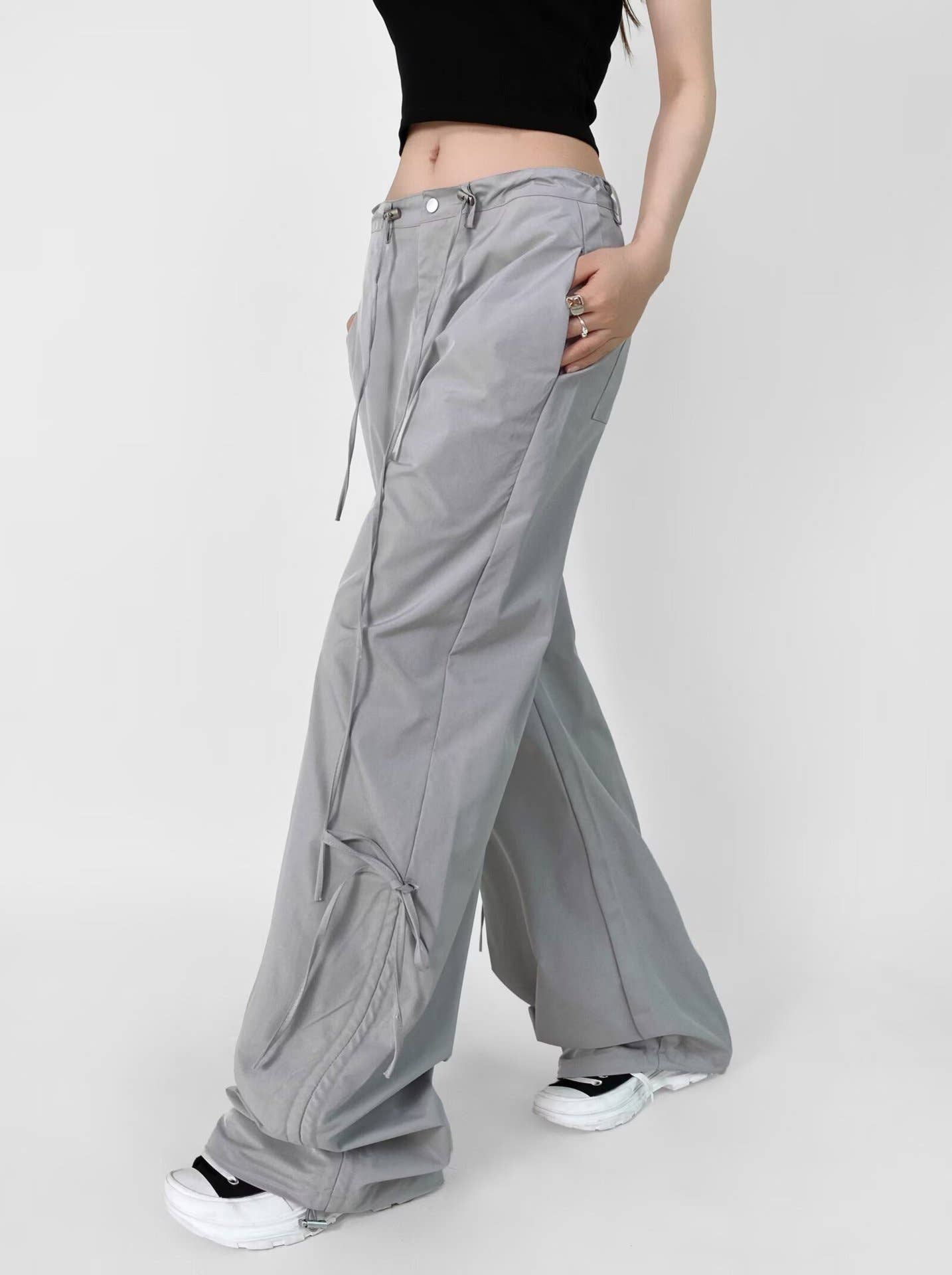Retro loose casual straight-leg wide-leg pants