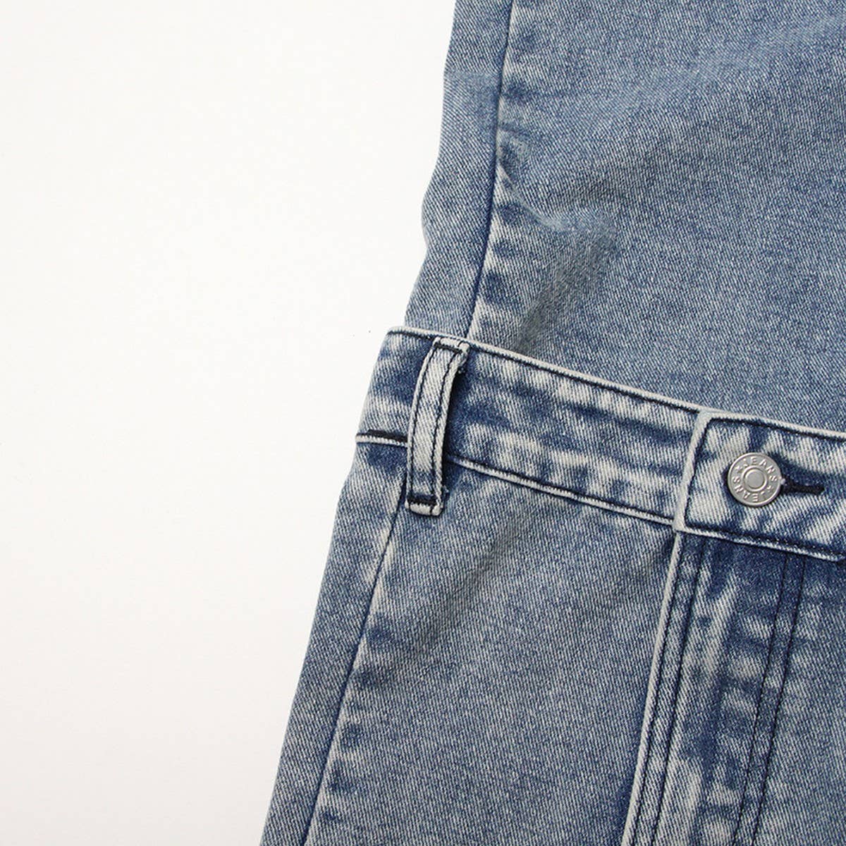 WOMENS PATCHWORK KNEE EXPOSED STRAIGHT LEG JEANS