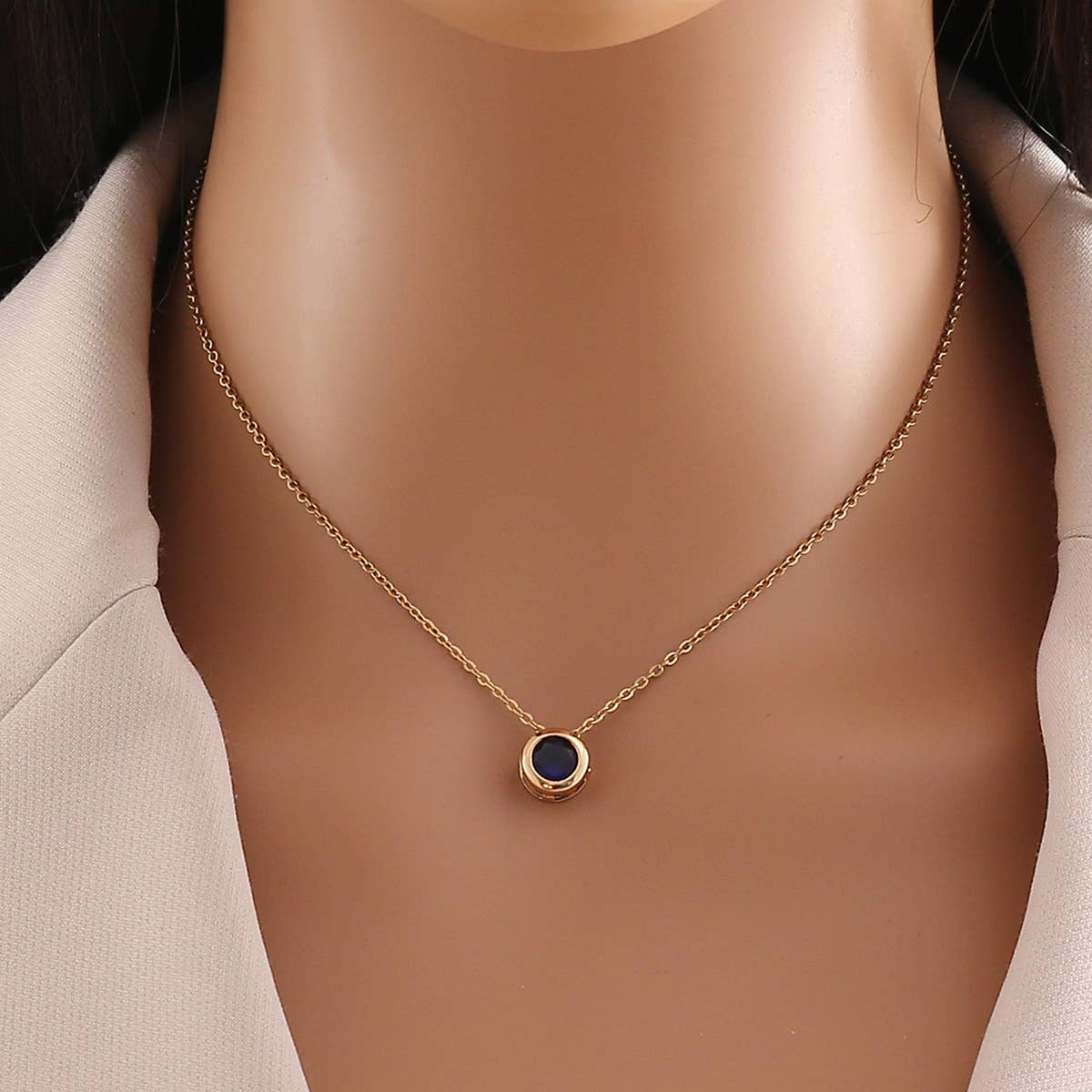 FASHION ROUND ZIRCONIUM CLAVICLE CHAIN NECKLACE_CWAHA0877