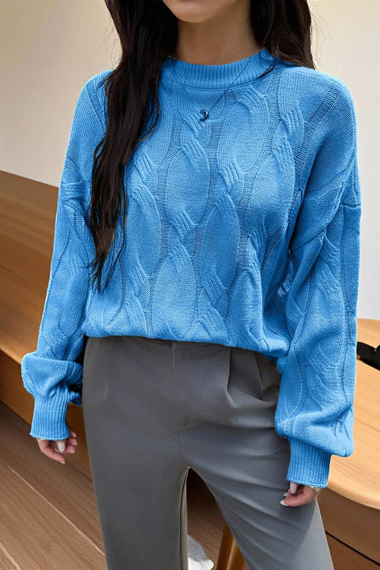 CWOSWL07488_CASUAL SOLID PULLOVER LONG SLEEVE SWEATER