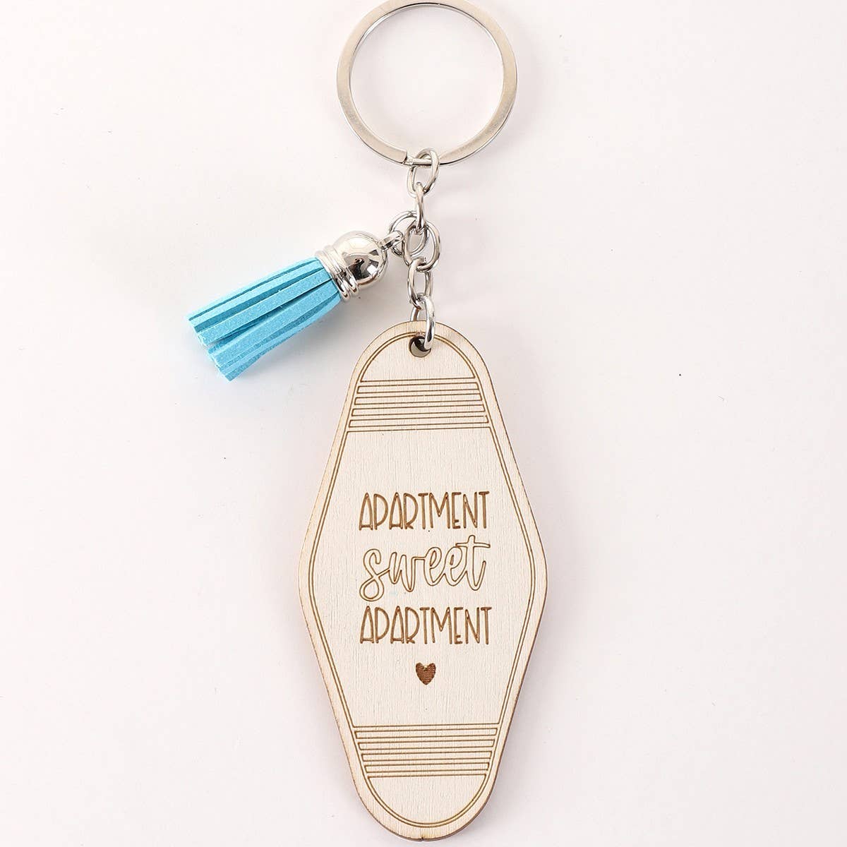 LETTER ENGRAVED WOODEN KEYCHAIN
