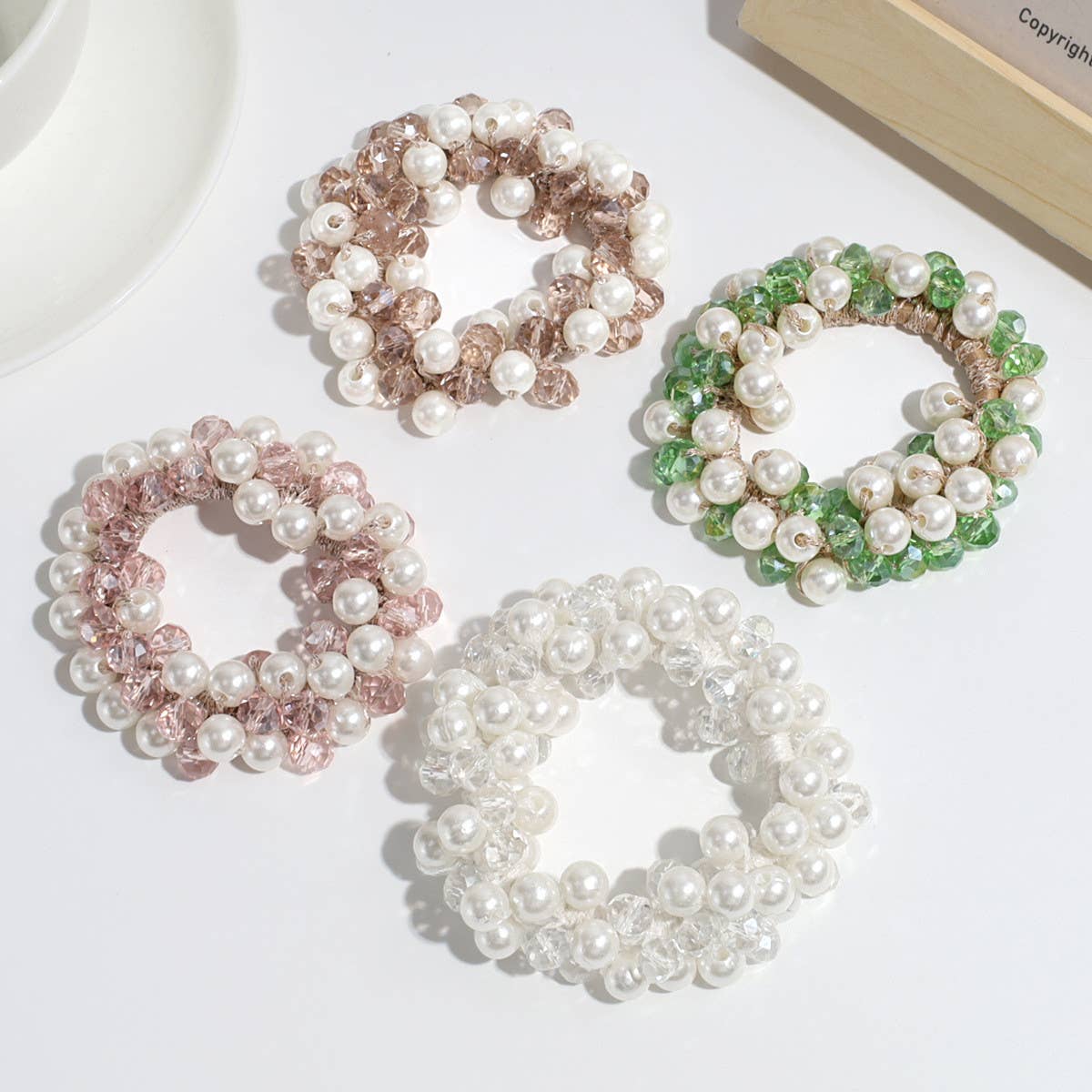 SIMPLE IMITATION PEARL CRYSTAL HAIR ROPE_CWAHA2202