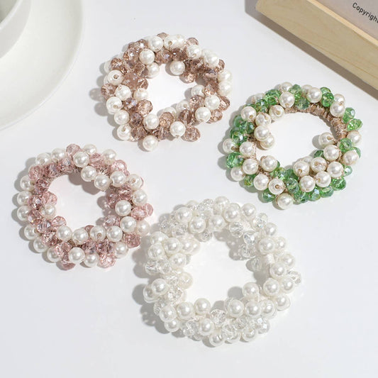 SIMPLE IMITATION PEARL CRYSTAL HAIR ROPE_CWAHA2202