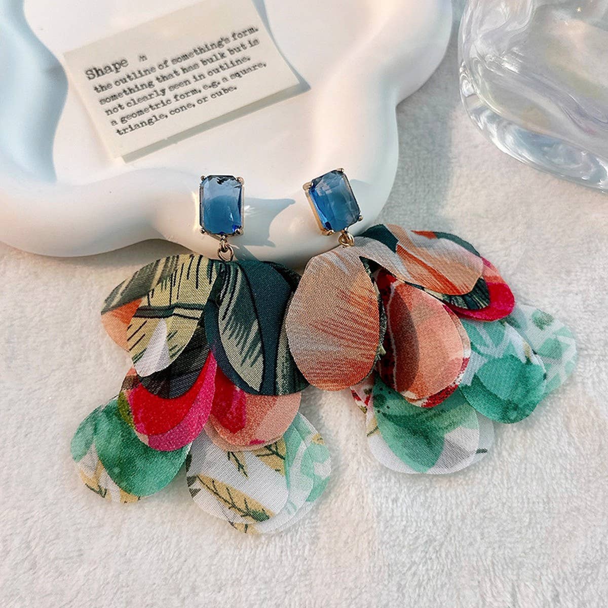 Handmade Layered Floral Tassel Earrings for Women