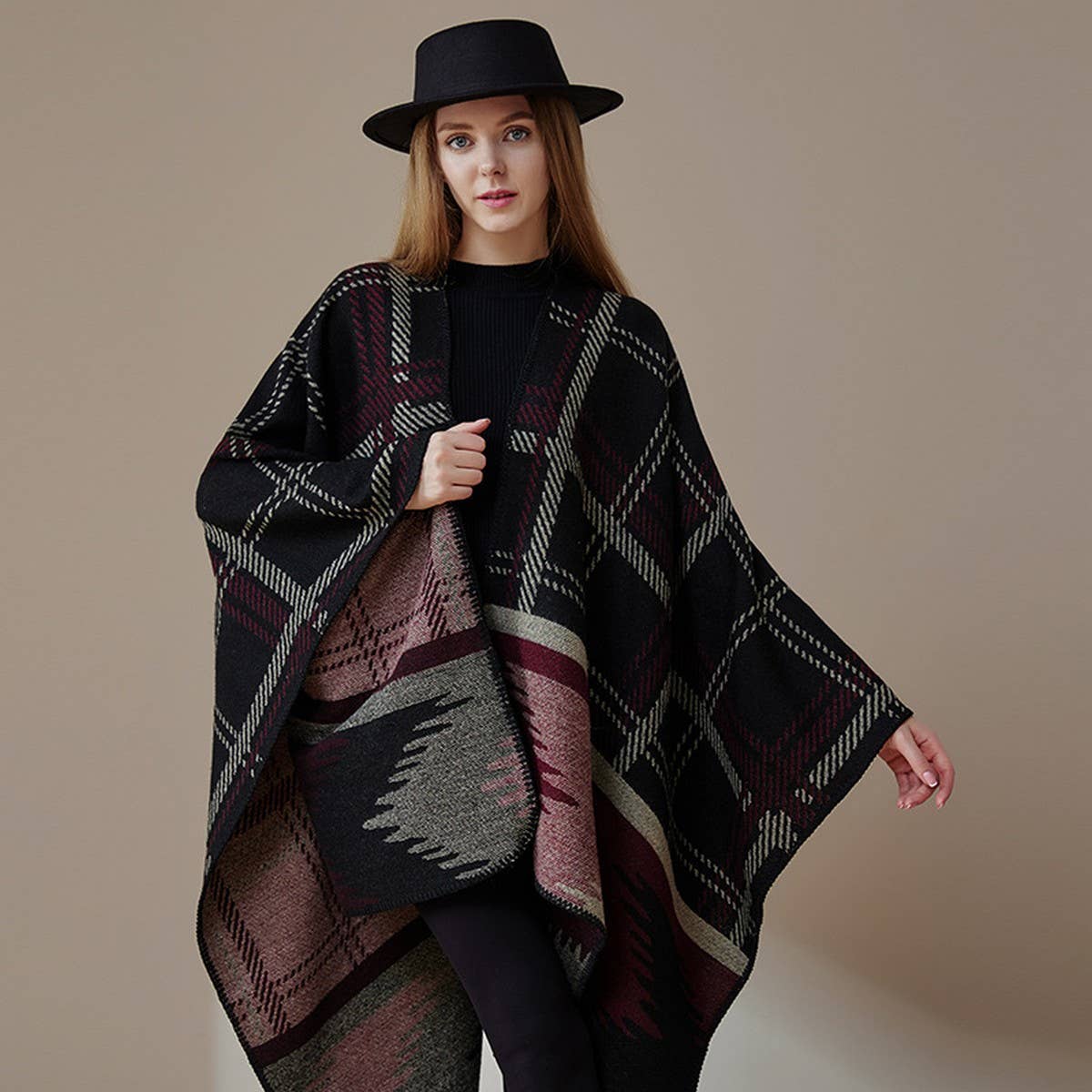 SHAWL FASHION ALL-MATCH THICK BLANKET CAPE CLOAK