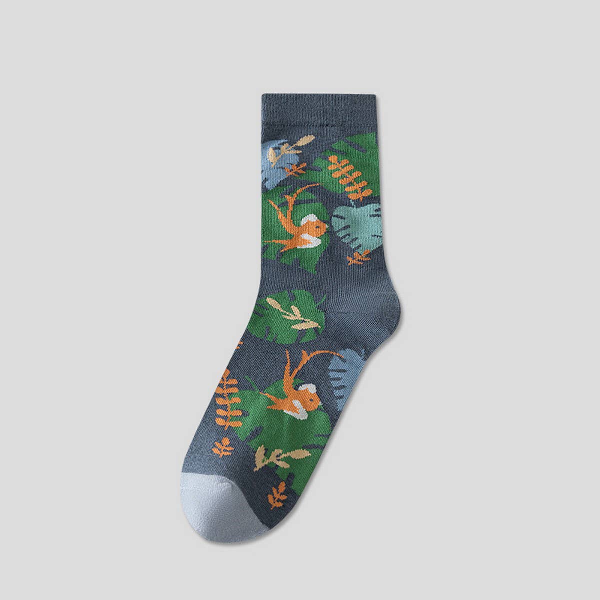 CWMS02738_WOMEN AESTHETIC CREW SOCKS VINTAGE ART STYLE