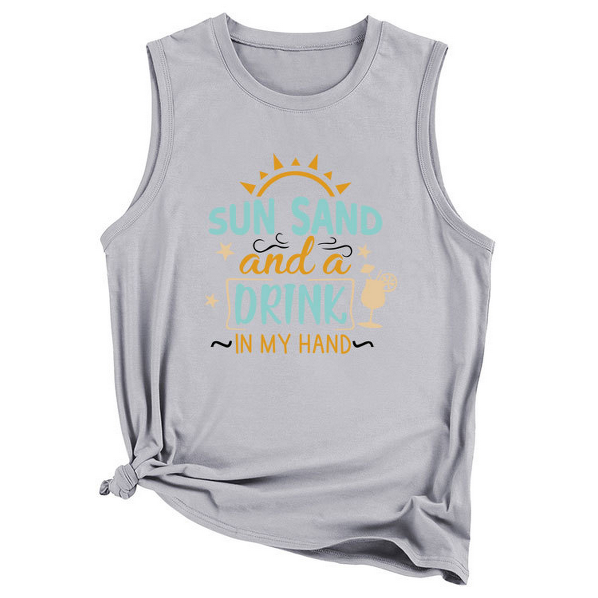 Women??¢s Casual Loose Fit Tank Top, Minimal Style_CWTTSL0418