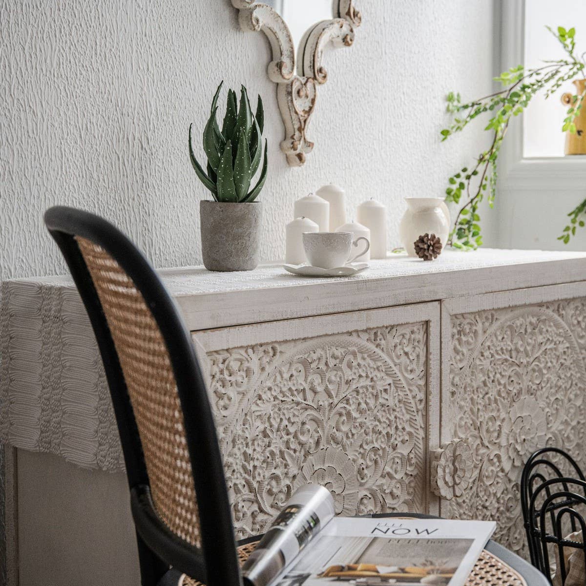 LACE HOLLOW WHITE TABLE DECORATION TABLECLOTH